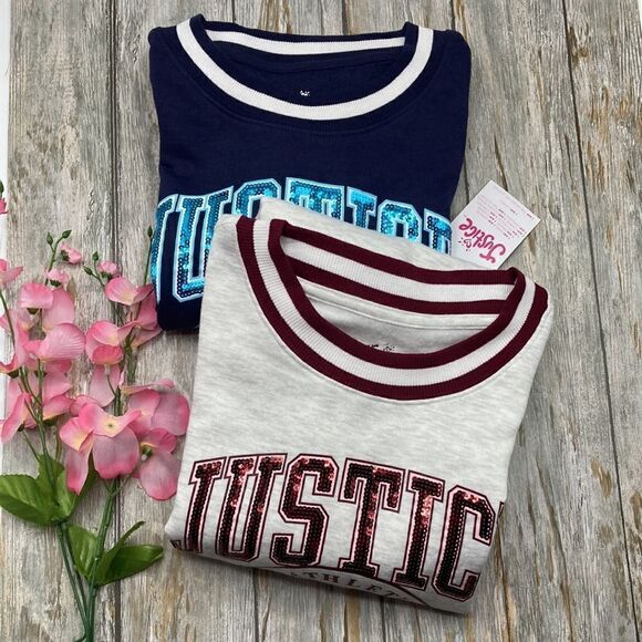 Justice Girls Rib Cuff Sweatshirt Dresses 2-Pack Size L (12/14) - Picture 1 of 10